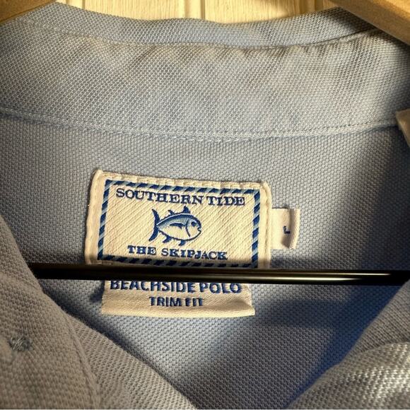 Southern Tide The Skipjack Beachside Polo Trim Fit Shirt Light Blue - Picture 4 of 5
